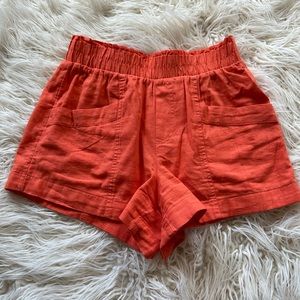 A New Day Coral Linen Shorts - Small